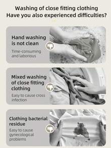 Portable Washing Machine,USB Rechargeable Compact Travel Portable Washer,2 Modes Foldable Mini Washer Deep Cleaning Of Underwear, Baby Clothes And Sock, Best For Apartment,Dormitories - 彩色 - 查看 2