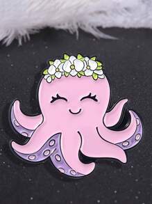 1 Stück süße Cartoon Oktopus Brosche, Legierung Abzeichen Accessoire, geeignet für Hüte, Rucksäcke, Schmuckdekoration, Geschenk