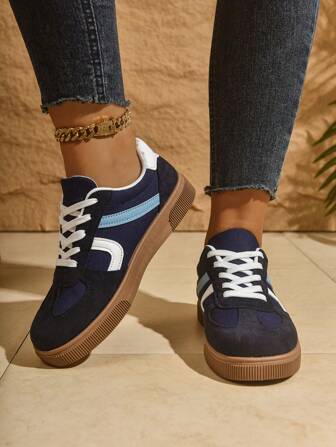 Women's Classic Retro German Training Shoes, Outdoor Hiking Casual Shoes, Platform Thick Bottom Low-Top Sneakers