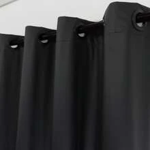 Blackout Curtain 2.80 X 2.30 Light-Cutting, Resistant, Thick PVC Material, Blackout, Living Room And Bedroom - 黑色 - 查看 2