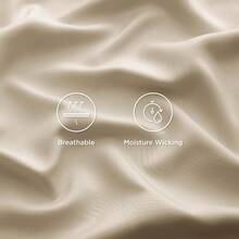 Bedsure Queen Sheet Set, Cooling Sheets For Queen Size Bed Set, Rayon Derived From Bamboo, Breathable & Soft Deep Pocket Up To 16 Inches, Hotel Luxury Silky Bedding, Bedsheet & Pillowcases, Dark Grey - 03 - 米色 - 查看 4