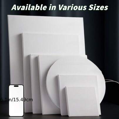 1pc Packs Tretched Canvas, White Blank Canvas For Creative Painting In Oil, Acrylic, Watercolor, And Tempera,Back To School,School Supplies