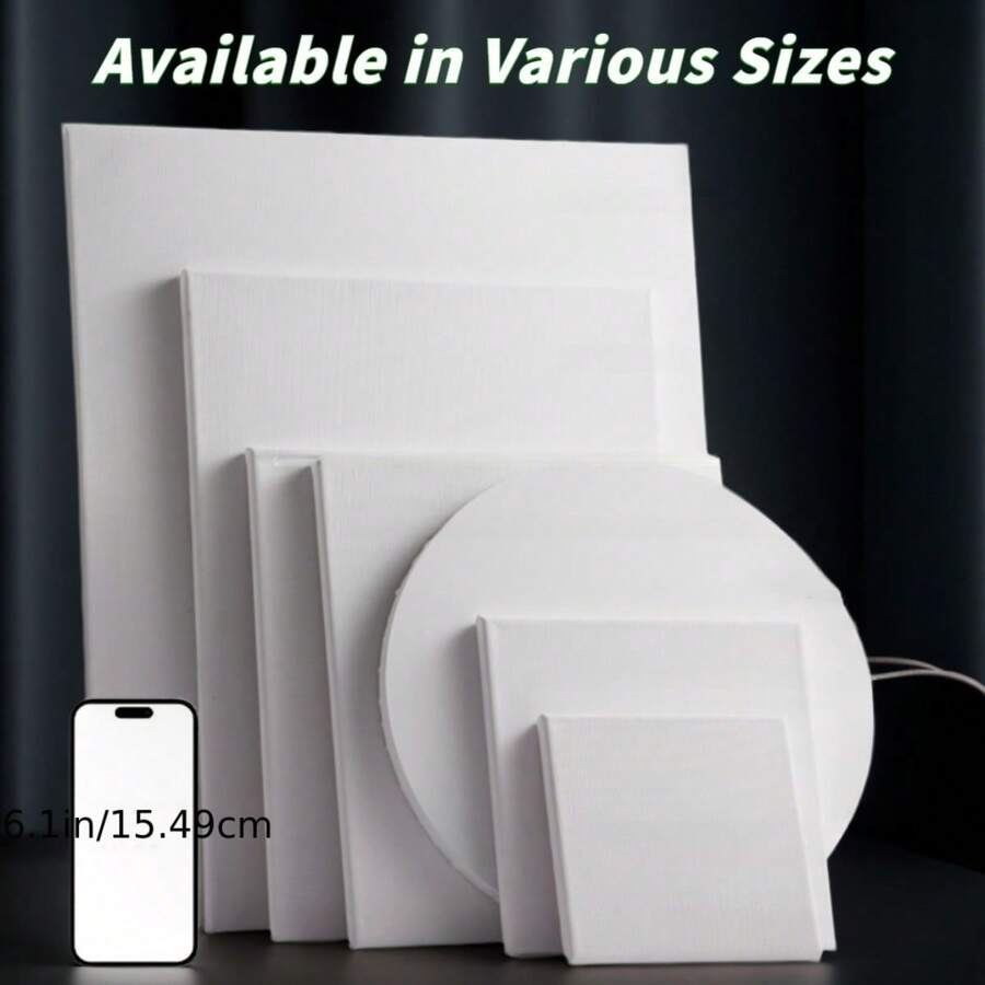 1 件装拉伸画布，白色空白画布，适用于油画、丙烯画、水彩画和蛋彩画的创意绘画，返校，学校用品 - 彩色 - 查看 1