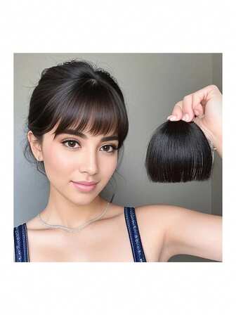 Frange droite confortable en cheveux humains à clipser, pièce de cheveux polyvalente pour femmes avec frange à clipser en cheveux humains effilée. Frange à clipser pour femmes, fausse frange, frange avec temples, pièces de cheveux pour le port quotidien, frange incurvée pour Halloween, fête costumée, robe de fête, Halloween, festival de déguisement