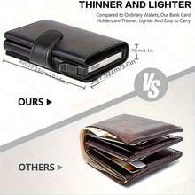 Wallet RFID Mini Men's Wallet Automatic Pop-Up Card Holder With Coin Pocket - Black - View 3