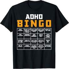 Camiseta divertida del Día Mundial de la Concienciación sobre la Salud Mental con TDAH Bingo - Negro - Ver 1