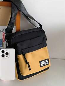 Simple Casual Men's Letter Printed Sling Shoulder Bag - Yellow - View 4