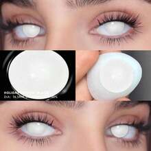 1 Pair Of Quadratic Colored Cosplay Contact Lenses, Anime Colored Lenses With Pink Pupils For Parties Halloween Costume Cosplay - Yearly Disposable - View 10
