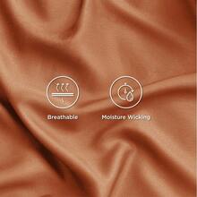 Bedsure Queen Sheet Set, Cooling Sheets For Queen Size Bed Set, Rayon Derived From Bamboo, Breathable & Soft Deep Pocket Up To 16 Inches, Hotel Luxury Silky Bedding, Bedsheet & Pillowcases, Dark Grey - 19 - 焦橙色 - 查看 4