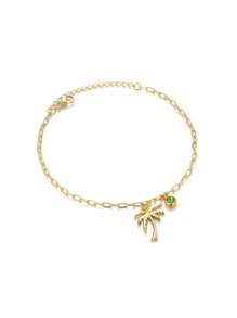 1 Tornozeleira de Árvore de Coco, Plantas Tropicais, Estilo Boêmio Marítimo, Estilo Resort, Adequado para Uso Diário, Férias à Beira-Mar, Presente para Mulheres