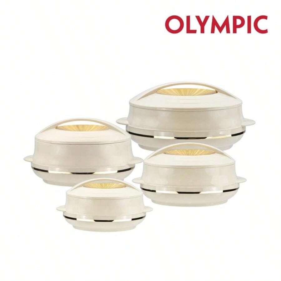 Insulated Serving Dishes With Lids -Thermal Hot Food Containers Set Pot Warmer Cookware Kitchen Classic Hot  Pots - 4pc cream - View 1