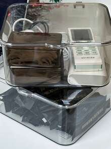 1 件珠宝收纳盒，翻盖透明防尘盒，适用于发夹、头带、松紧带桌面整理器，可堆叠收纳盒，适用于抽屉、梳妆台和浴室，返回学校