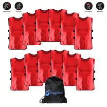 12PCS Soccer Bibs, Scrimmage Training Vest, Basketball Football Team Sports Pinnies Jerseys For Youth Adult Soccer Pennies