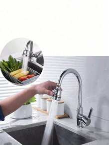 1pc 3-Mode Kitchen Faucet Filter, 360° Swivel Bathroom Sink Faucet Extender With Anti-Splash Shower Head, Home Bathroom Decoration. Small Kitchen & Bathroom Tool