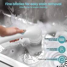 5-In-1 Handheld Electric Rotary Cleaning Brush - Multifunctional Cleaning Brush For Kitchen And Other Scenes - White - View 1