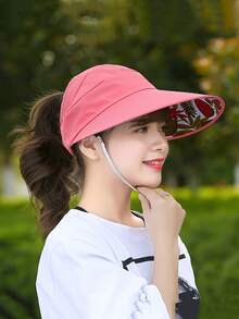 Quick-Dry Ponytail Hat For Women, Summer Sun Protection Hat With Face Mask Hanging Hole, Baseball Cap Style - Multicolor - View 6
