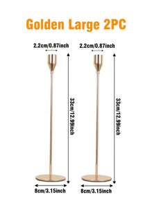 1/2/3/6 Pcs Candle Holder Set, Gold Metal Luxury Candle Stand, Home/Wedding/Romantic Dinner Decor, Room Decoration, Home Decor, Gift, Holiday Decoration