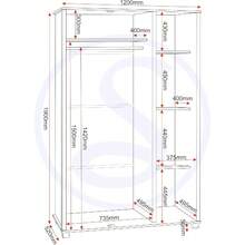 Seconique 3 Door Wardrobe In Light Oak Effect - White - View 10