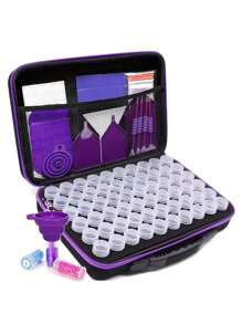 120 Grids DIY Diamond Painting Beads Storage Box Kit Large Capacity Set With Accessories Mosaic Storage Bag, Diamond Embroidery Mosaic Handicraft Tool Set