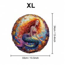 WOODBESTS Elegant Mermaid-Wooden Puzzle, Shaped Puzzle Toys, Unique Party Game Favours, Irregular Animal Shape Wooden Puzzles, Decorative Art Paintings, Tabletop Game Magic Puzzles, Fun Challenging Brain Exercise, Holiday Gifts, Wooden Puzzles For Adults, Mother's Day, Easter Gifts - 彩色 - 查看 11