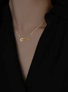 1 pieza Broche en forma de carta de amor de lujo con circonita cúbica de color dorado de cobre para mujeres, adecuado para ocasiones formales, fiestas, citas y uso diario
