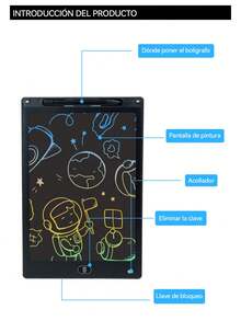 Pizarra mágica LCD 16 tableta dibujo pluma de escritura , tablero de dibujo de graffiti de 12 pulgadas con bolígrafo - Multicolor - Ver 10