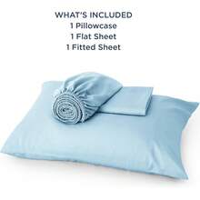 Bedsure Queen Sheet Set, Cooling Sheets For Queen Size Bed Set, Rayon Derived From Bamboo, Breathable & Soft Deep Pocket Up To 16 Inches, Hotel Luxury Silky Bedding, Bedsheet & Pillowcases, Dark Grey - 08 - 青藍色 - 查看 6