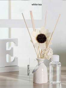 1 件陶瓷香味精油扩散器，藤条芳香香味装饰品，适用于家庭、酒店、浴室，无明火