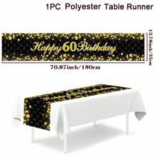 1pc Polyester Fiber Birthday Party Table Runner Decor