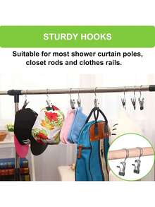 10pcs Multi-Function Clothes Drying Clip Hooks For Home - Black - View 3