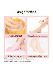 2 paires Ensemble de chaussettes et gants en silicone pour le rajeunissement des mains et des pieds. Gants et couvre-pieds pour favoriser l'absorption des lotions pour le corps