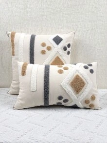1入組幾何刺繡靠墊套不附帶墊芯 - 彩色 - 查看 7