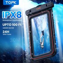 TOPK TOPK Waterproof Phone Pouch, (E09)IPX8 Waterproof Phone Case Compatible With IPhone16 15 14 13 12 11 Pro Max Xs Plus Kayaking & Outdoor Adventures