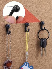 10/20/30 件装图钉挂钩，塑料头软木板挂钩，装饰图钉挂钩，适用于照片墙、公告板、家庭墙壁、家庭办公室学校用品（黑色、透明、黑色和透明）返校，返校，学校用品