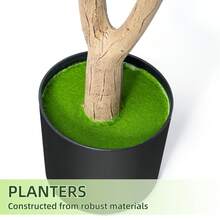 Olive Trees Artificial Indoor, 6FT Tall Faux Olive Tree With Black Planter, Artificial Plants With Natural Wood Trunk And Lifelike Fruits For Home Office Decor(Does Not Include Rattan Flower Pot) - Olive Green - View 8