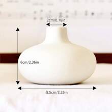 1pc/6pcs Set Nordic Minimalist White Ceramic Donut Flower Vase | Modern Bohemian Style Dried Flower Vase + Indoor Potted Plant | Wedding, Bookshelf, Home Decor, Centerpiece Decoration (White) Back To School Room Decor School Supplies Glass Vase