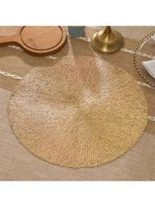 1/4/6/8/12 piezas Manteles individuales redondos de PVC dorados y huecos, lavables, fáciles de limpiar, antideslizantes, resistentes al calor, para decoración de mesa de comedor, tazas, fiestas, bodas y festividades