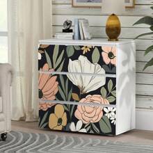 Autocolante detașabile pentru stâlpi de scară, 7 x 39 inch, pachet de 5 autocolante florale închise la culoare, autocolante impermeabile pentru mobilă, tapet autocolant, autocolante din vinil PVC, tapet cu model floral în stil boem, decor de perete, decor cameră, tapet, autocolante de perete, autocolant de perete