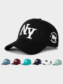 1pc Women's Embroidered NY Baseball Cap, Adjustable Outdoor Sun Protection Casual Hat Suitable For Spring/Autumn Travel & Beach, Unisex Y2K Style Sun Hat - Baseball Cap - View 11