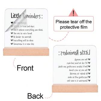 1 件，带支架的小提醒您已经足够亚克力桌牌，大学宿舍标牌，办公室宿舍桌台激励励志标牌装饰，大学返校礼物，励志礼物学校装饰学校惊喜宿舍装饰