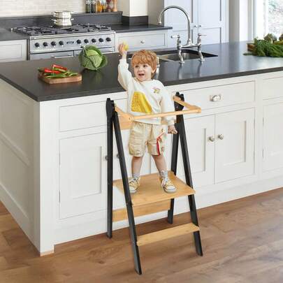 Torre di apprendimento pieghevole, 88*45*45 cm, torre di apprendimento Montessori, salvaspazio e regolabile in altezza, torre di apprendimento, sgabello, sgabello per bambini, torre di apprendimento Montessori