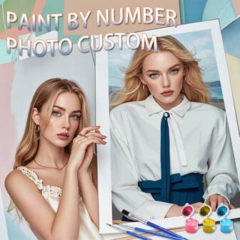 Photo Custom Oil Painting By Numbers Kit For Adults DIY Canvas Painting With Your Own Photo Digital Oil Painting Personalized Picture Art Craft For Home Living Room Decor