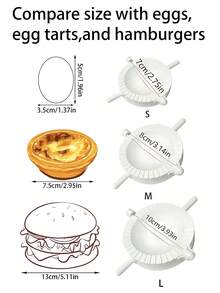 3件套饺子模具、DIY饺子模具、饺子制作器具、压面机、快速简便的饺子制作器、用于制作完美形状饺子的塑料模具、手动饺子制作器、塑料饺子模具、快速饺子夹、可在洗碗机中清洗 - 白色 - 查看 7