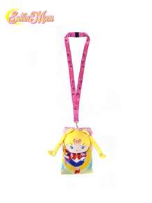 TOEI ANIMATION 1PC Officially Licensed Tsukino Usagi Stylish Fashion Plush Lanyard Headphone Bag Cell Phone Bag Portable Coin Bag Key Bag Cute Hundred Fashion Card Decoration Thanksgiving Cozy Gift For Family And Friends