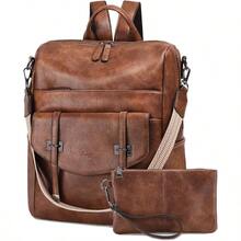 Backpack Purse For Women PU Leather Rucksack Bag Ladies Convertible Shoulder Handbag Multipurpose Daypack Bags For Work Travel School Brown - Brown - View 1