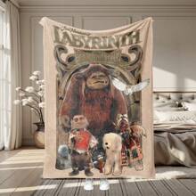 Ultraweiche, kuschelige Flanell-Wurfdecke mit Labyrinth-Motiv - Maschinenwaschbar, warm für Sofa & Bett-Komfort