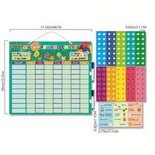 BELLKIDS 156 Stücke Verhaltensbelohnungstafeln, Wachstumsaufzeichnungstafeln, Gewohnheits-Selbstdisziplin-Tafeln, doppelseitige magnetische Holztafel, Einzel- und Gruppenwettbewerb, Pentagramm-Aufkleber, Klassenzimmer-Interaktion, Lehrer-Anreiz-Requisiten, Klassenzimmer, Familie, Lehrmittel, Schulanfang