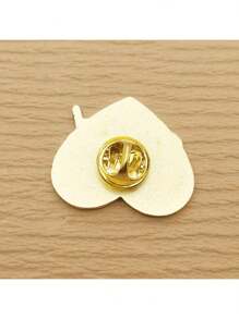 1 pieza Broche en forma de corazón con texto "Give Power" Joya de aleación de zinc chapada en oro