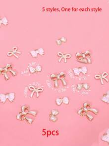 5-36 件粉色蝴蝶结饰品 - 可爱蝴蝶结饰品合金珐琅蝴蝶结吊坠饰品女士 DIY 制作手链耳环项链工艺用品 - 彩色 - 查看 9
