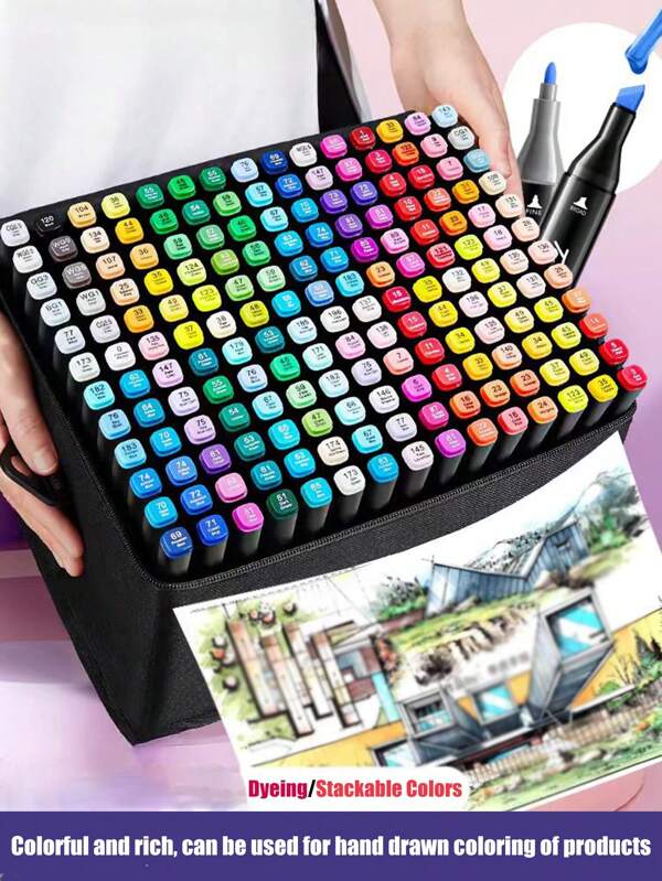 120/60/12/6pcs Colorful Double-Headed Marker Pens, Assorted Marker Pen Set, Colorful Marker Pens, Multipurpose Paint Brushes, Suitable For Art Supplies, Colored Art Pens, Magic Pens, Coloring, Painting And Description, Available In Various Colors